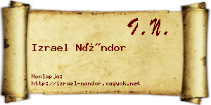 Izrael Nándor névjegykártya